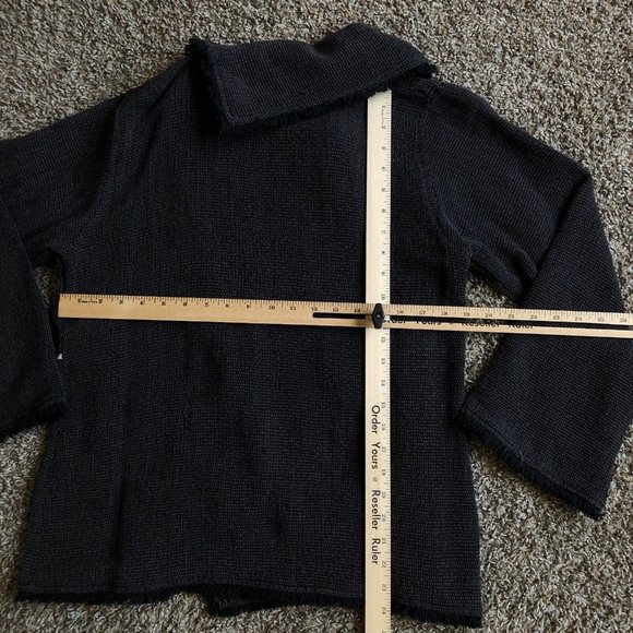 Original Design Sweater Womens Large Gray Wrap Knit Long Sleeve Button Tie Waist - Picture 7 of 12